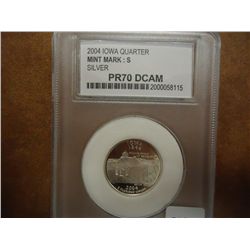2004-S SILVER IOWA QUARTER PCC PR70 DCAM