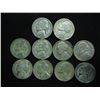 Image 1 : 10 ASSORTED 35% SILVER JEFFERSON WAR NICKELS