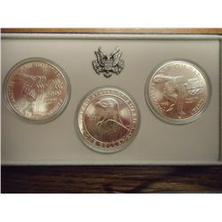 1983 P/D/S UNC SILVER DOLLAR SET OLYMPIC 3 COINS