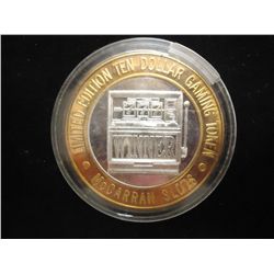 CASINO $10 SILVER TOKEN (UNC) LAS VEGAS-MCCARRAN