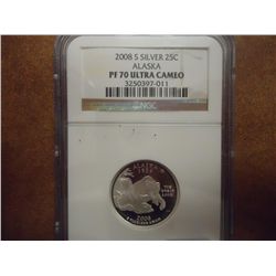 2008-S SILVER ALASKA QUARTER NGC PF70 ULTRA CAMEO