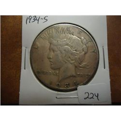 1934-S PEACE SILVER DOLLAR KEY DATE