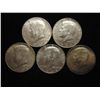 Image 1 : 5 ASSORTED 40% SILVER KENNEDY HALF DOLLARS
