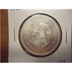 1948 MEXICO SILVER 5 PESOS UNC .8680 OZ. ASW