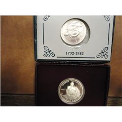 1982 D & S WASHINGTON COMMEMORATIVE HALVES