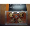 Image 1 : 2012 US PRESIDENTIAL DOLLAR PROOF SET WITH BOX