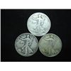 Image 1 : 1935-S,39-S & 43-D WALKING LIBERTY HALF DOLLARS