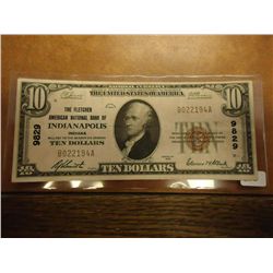 1920 TYPE I $10 NATIONAL CURRENCY THE FLETCHER