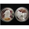 Image 1 : 2-SILVER PLATED MEDALS JOHN HANCOCK & MT. RUSHMORE