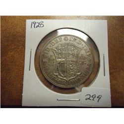 1928 GREAT BRITAIN SILVER HALF CROWN .2273 OZ. ASW
