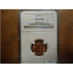 1955-D LINCOLN CENT NGC MS65RD