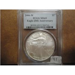2006-W AMERICAN SILVER EAGLE PCGS MS69