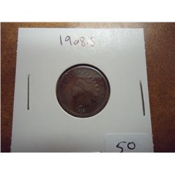1908-S INDIAN HEAD CENT KEY DATE (FINE)