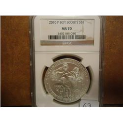 2010-P BOYSCOUTS SILVER DOLLAR NGC MS70