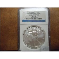 2011 AMERICAN SILVER EAGLE NGC MS70
