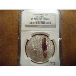 2011 ISRAEL SILVER 2 NEW SHEQALIM DEAD SEA NGC