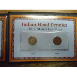 INDIAN HEAD CENTS THE 1ST AND LAST YEARS 1859 &