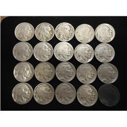 20 ASSORTED FULL DATE 1930'S BUFFALO NICKELS