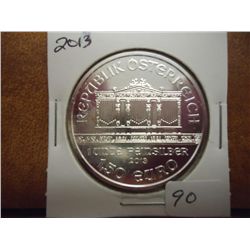2013 AUSTRIA 1 1/2 EURO SILVER PHILHARMONIC UNC