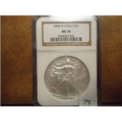 2008-W AMERICAN SILVER EAGLE NGC MS70