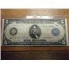 Image 1 : 1914 LARGE SIZE $5 FRN WRITING ON FRONT & BACK