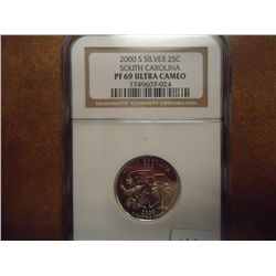 2000-S SILVER SOUTH CAROLINA QUARTER NGC PF69