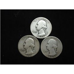 1948 P/D/S WASHINGTON SILVER QUARTERS