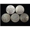 Image 2 : 5 ASSORTED 40% SILVER KENNEDY HALF DOLLARS