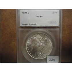 1899-O MORGAN SILVER DOLLAR SEGS MS64