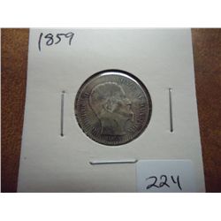 1859 DENMARK SILVER 10 CENTS