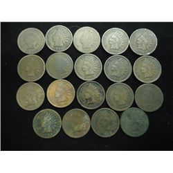 19 ASSORTED 1900'S INDIAN HEAD CENTS