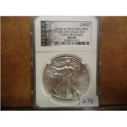 2012-W AMERICAN SILVER EAGLE NGC MS69