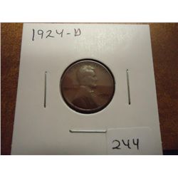 1924-D LINCOLN CENT SEMI KEY (FINE)