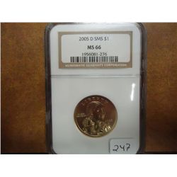 2005-D SMS SACAGAWEA DOLLAR NGC MS66