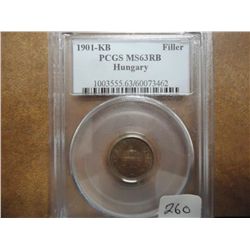 1901-KB HUNGARY FILLER PCGS MS63