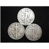 Image 1 : 1943-S,44 & 47-D WALKING LIBERTY HALF DOLLARS