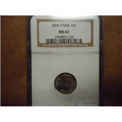 2005-P SMS ROOSEVELT DIME NGC MS67