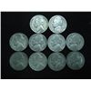 Image 1 : 10 ASSORTED 35% SILVER JEFFERSON WAR NICKELS