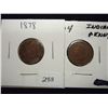 Image 1 : 1878 & 1904 INDIAN HEAD CENTS