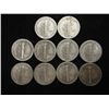 Image 2 : 10 ASSORTED 1940'S MERCURY DIMES