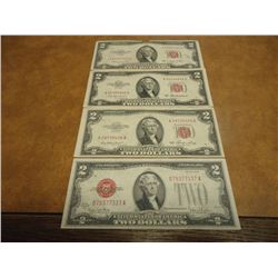 1928-G,53,53-A & 53-B $2 US NOTES RED SEALS