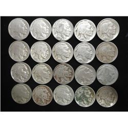 20 ASSORTED FULL DATE 1930'S BUFFALO NICKELS
