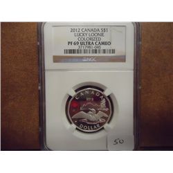 2012 CANADA SILVER LUCKY LOONIE NGC PF69
