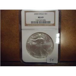2004 AMERICAN SILVER EAGLE NGC MS69