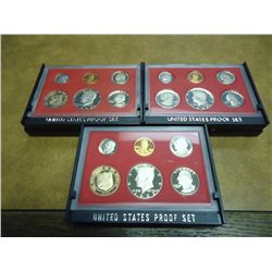 1980,81 & 1982 US PROOF SETS WITH BOXES