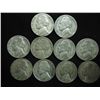 Image 1 : 10 ASSORTED 35% SILVER JEFFERSON WAR NICKELS