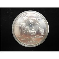 1973 CANADA SILVER $5 1976 MONTREAL OLYMPICS