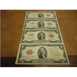1929-G,53,53-A & 53-B $2 US NOTES RED SEALS