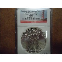 2011-S AMERICAN SILVER EAGLE NGC MS69
