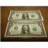 Image 1 : 2-2003-A $1 FRN'S LOW CONSECUTIVE SERIAL 'S (UNC)